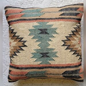 Jute KILIM Wool Throw Pillow